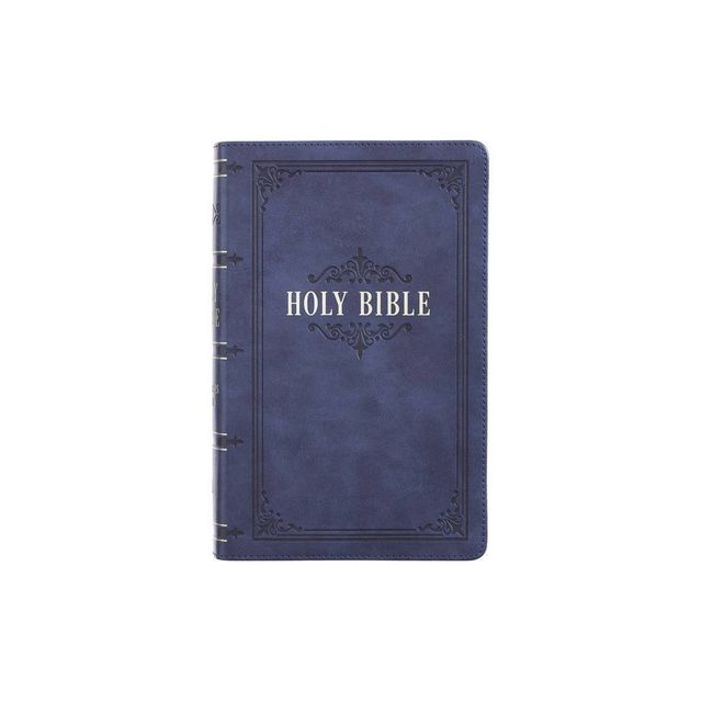 KJV Bible Giant Print Dark Blue - Large Print (Leather Bound)