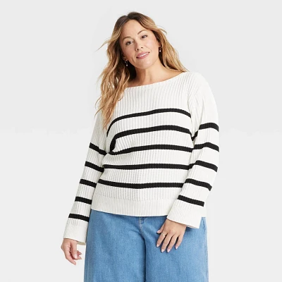 Women Boat Neck Pullover Sweater