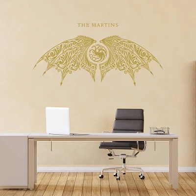 RoomMates Gold House of the Dragon Kids Wall Decals with Personalization