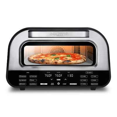 Gourmia All-In-One Indoor Pizza Oven, Toaster Oven, and Air Fryer w/ 6 Pizza Presets and 7 Cooking Functions: 1800W, Stainless Steel