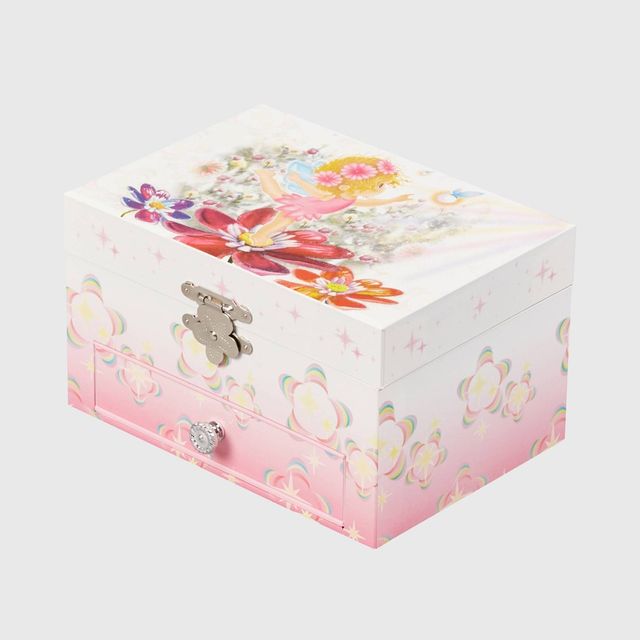 Mele & Co. Ahley Girl Muical Ballerina Fairy and Flower Jewelry Box - Pink