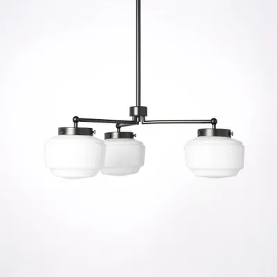 3-Arm Milk Glass Chandelier Ceiling Light - Hearth & Hand with Magnolia: Iron Style, UL