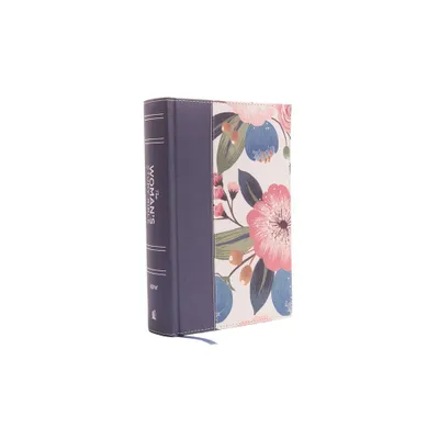 NIV, the Womans Study Bible, Cloth Over Board, Blue Floral, Full-Color - by Thomas Nelson (Hardcover)