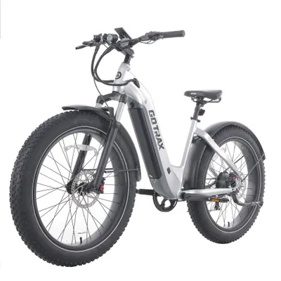 GOTRAX Adult Fat Tire 26 Step Through Electric Hybrid Bike