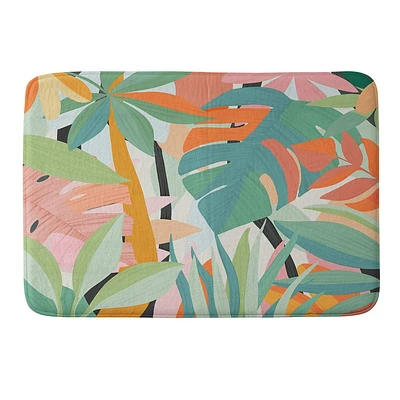 Deny Designs El Buen Limon Tropical Forest Memory Foam Bath Rug: Machine Washable, Woven Polyester Mat, 19x210