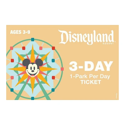 Disneyland 3 Day 1 Park per Day Ticket $390 (Ages 3-9)