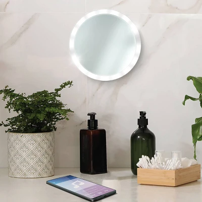 Brookstone LED Shower Mirror Wireless Speaker Novelty Table Lamp