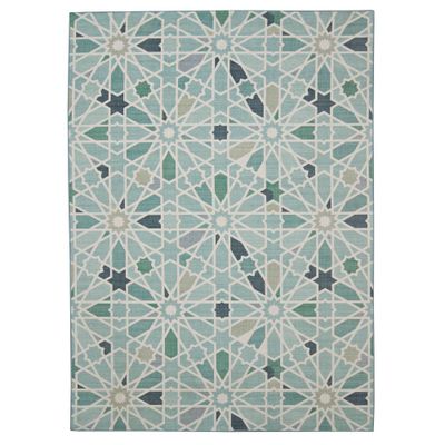 Lanark Washable Outdoor Rug Green/Ivory