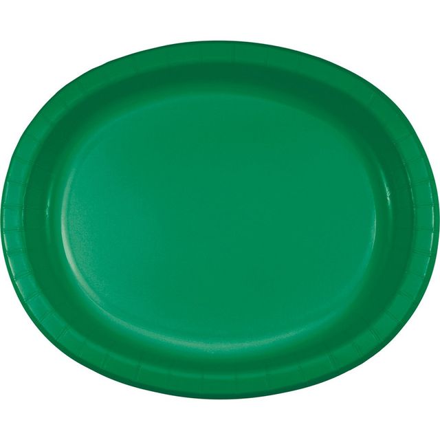 24ct Emerald Green Oval Plates Green