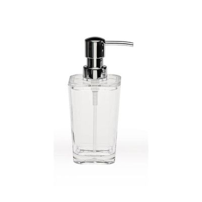 Optiks Soap Dispenser Clear - Moda at Home: Plastic Hand Wash, 11oz Capacity, Compatible with Gel Soaps