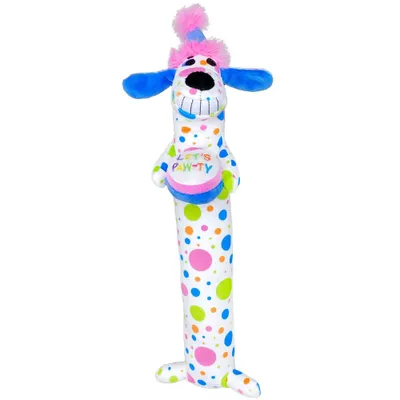 Multipet Birthday Polka Dots Loofa Dog Toy - 12