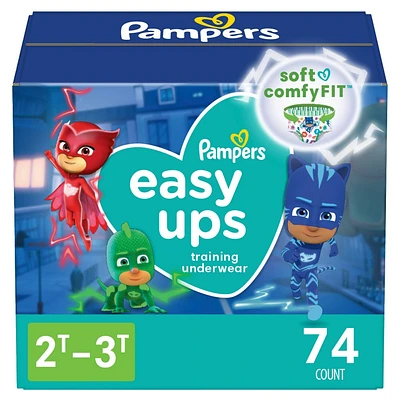 Pampers Easy Ups Boys PJ Masks Training Underwear Super Pack Size 2T3T - 74ct