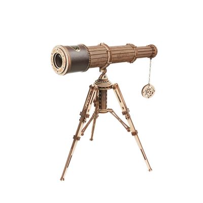 Modern Wooden Puzzle Monocular Telescope - Hands Craft: DIY Miniature Kit, Mechanical Wood Model, Craft Activity for 14+