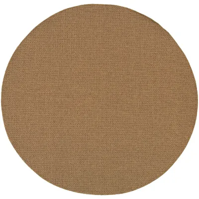 710 Round Keaton Basket Weave Patio Rug Tan