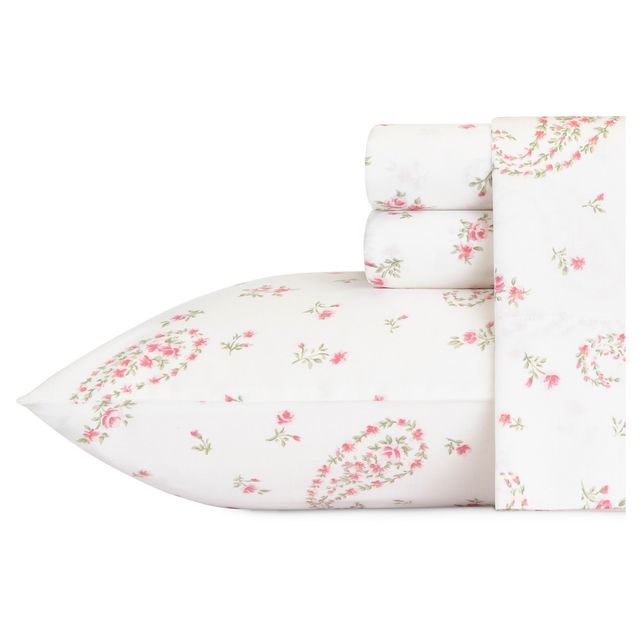 Bristol Paisley Sheet Set (Queen) Pink 300 Thread Count - Laura Ashley