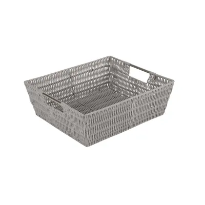 Simplify Rattan Tote with Sterling Silver Handles Gray