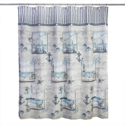 Sea Drift Shower Curtain - SKL Home: Nautical Polyester Fabric, Machine Washable, Woven Texture