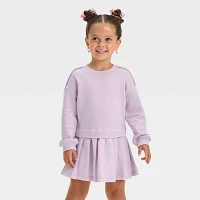 Grayson Mini Toddler Girls Woven French Terry Sweatshirt Dress