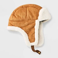 Men Polyeter Faux Suede Faux Fur Trapper Hat - Goodfellow & Co Tan