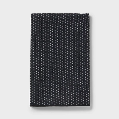 1pc Quick Dry Dotted Striped Waffle Hand Towel Black - Room Essentials