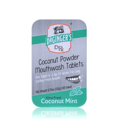 Dr. Gingers Coconut Mint Mouthwash Tablets - 60ct