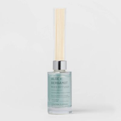 100ml Glass Reed Diffuser Aloe & Bergamot Light Mint Green - Threshold: Paraben-Free Home Fragrance