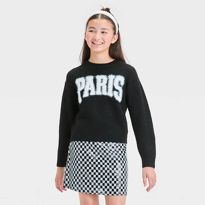 Girl Pari Novelty Pullover Sweater - art cla