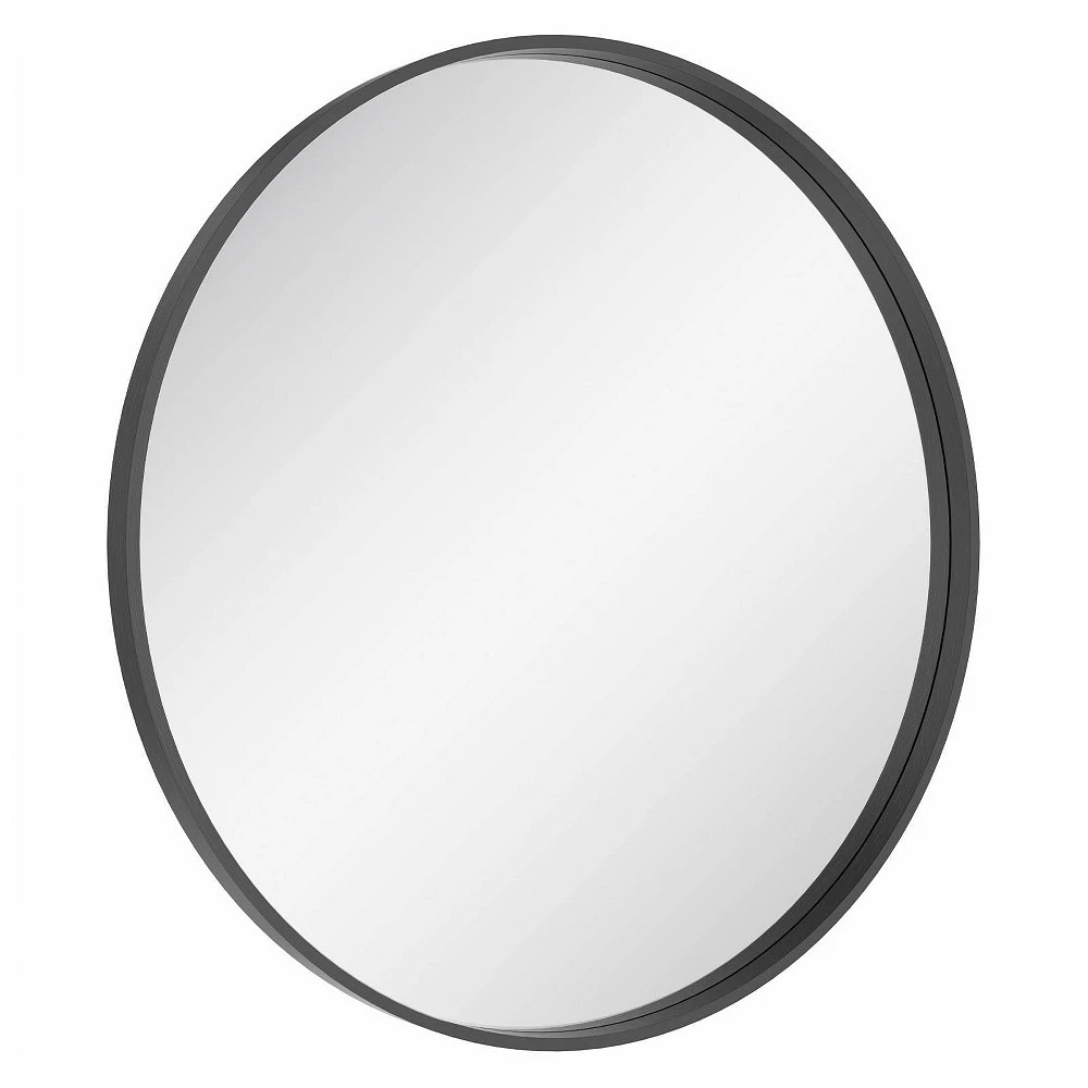 WallBeyond 31 Wood Round Mirror Black