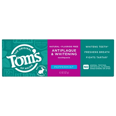 Toms of Maine Antiplaque and Whitening Natural Toothpaste - Peppermint