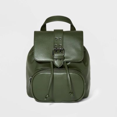 8.875 Mini Flap with Buckle with Closure Backpack - Wild Fable Green