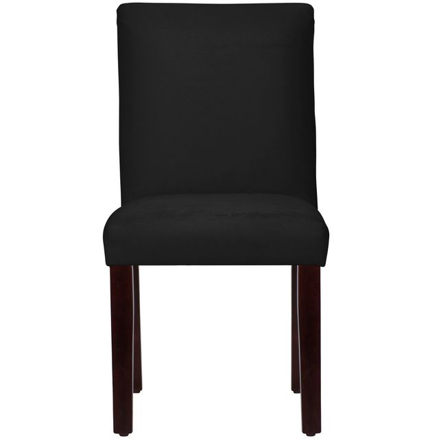 Skyline Furniture Velvet Parsons Dining Chair Black: Comfy High Back, Wood Legs, Upholstered Seat