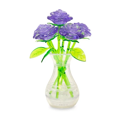 AreYouGame.com3D Crystal Puzzle Roses in a Vase (Purple) - 47pc