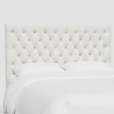 King Shamir Headboard in Textured Linen Zuma White - Threshold: Elegant Pine Frame, Easy to Clean, No Box Spring Needed