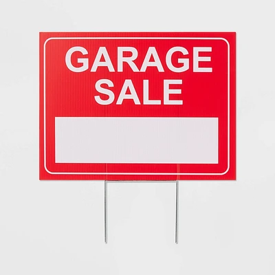 Garage Sale Sign - up&up: Plastic, Red, 12x16, Utility Shelf Parts, No Assembly Required