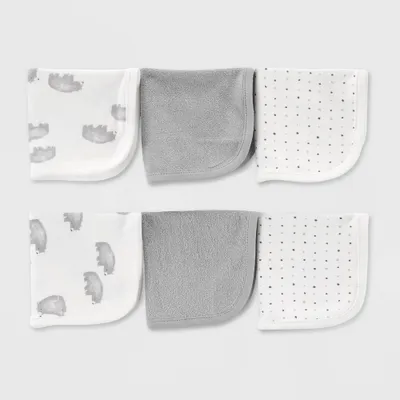Carters Just One You Baby Bear Washcloths - Gray