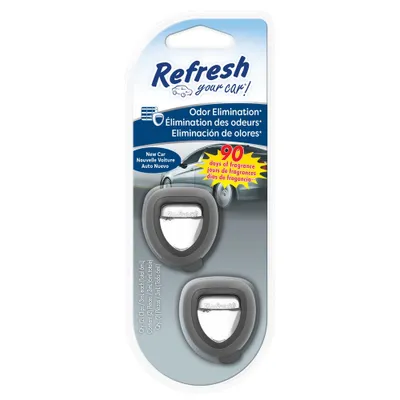 Refresh Your Car 2pk New Car Scent Diffuser Air Freshener: Car Refresher, Vent Diffuser, Phthalate-Free, 012844091359