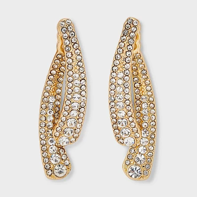 SUGARFIX by BaubleBar Crytal Curved Drop Statement Earring - Gold