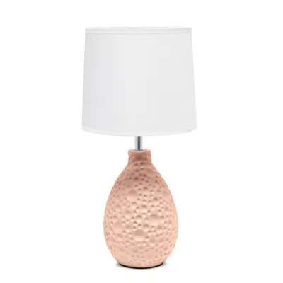 Textured Stucco Ceramic Oval Table Lamp - Simple Designs: Switch, ETL