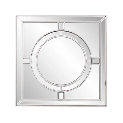 Howard Elliott 20x20 Square Wall Mirror with Round Central Design