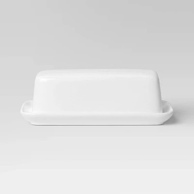 2pc Porcelain Butter Dish White - Threshold