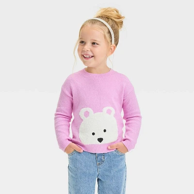 Toddler Girls Polar Bear Pullover Sweater