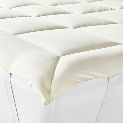 Wool Blend Quilted Mattress Topper - Casaluna: Cotton Cover, 250 Thread