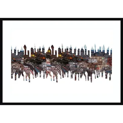 41 x 29 City Phantoms by Charlotte Orr Wood Framed Wall Art Print - Amanti Art