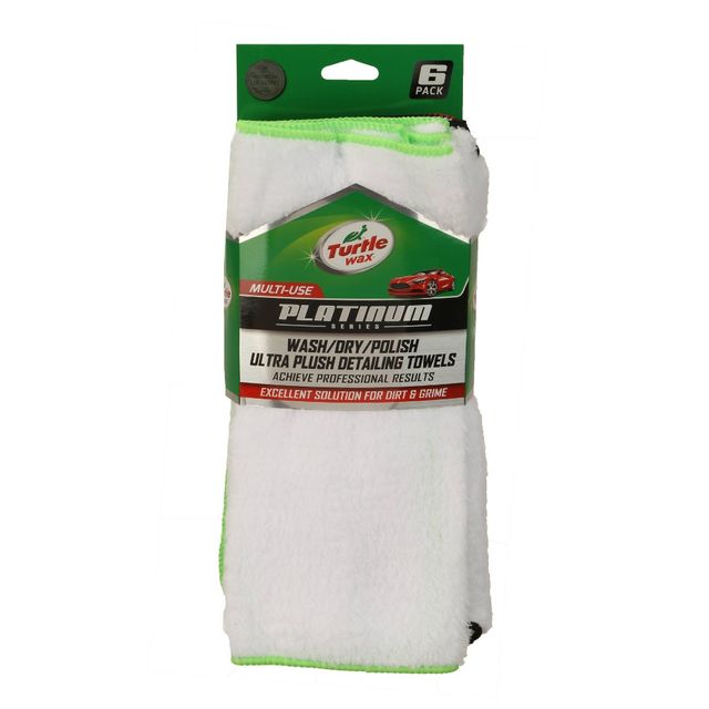 Turtle Wax Platinum 6pk Fluffy Microfiber Detail Towels: Automotive Cleaning Tools for Cars, Trucks, Motorcycles, Boats