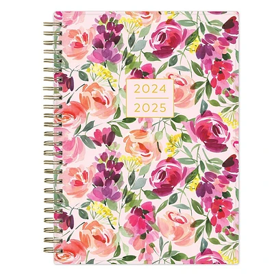 Yao Cheng for Blue Sky 2024-25 Weekly/Monthly Planner with Notes 5.875 x 8.625 Wirebound Roses Wisteria