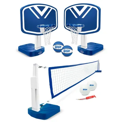 GoSports Splash Hoop 2-in-1 Full Court Pool Basketball & Volleyball Game Set - 10pc