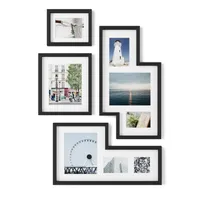 Mingle Gallery Picture Frames Set  - Umbra: Modern Wall Collage, Multi-Size Photo Display, Sawtooth Mount