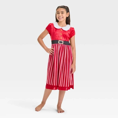 Girls Mrs.Claus Christmas Dress-Up NightGown