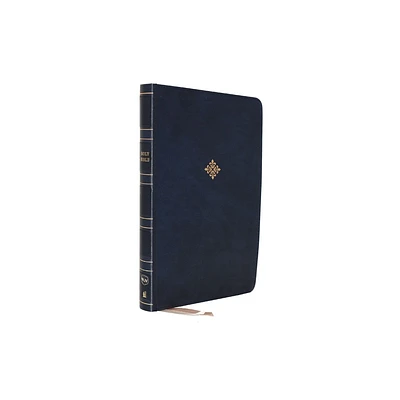 Nkjv, Thinline Reference Bible, Large Print, Leathersoft, Blue, Red Letter Edition, Comfort Print - by Thomas Nelson (Leather Bound)