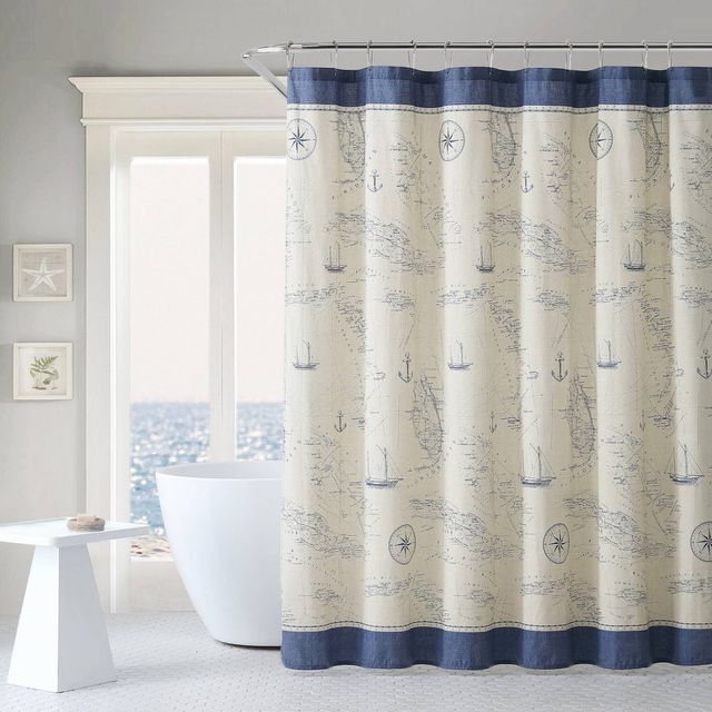 Caribbean Sea Shower Curtain Blue - Tommy Bahama